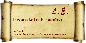 Lövenstein Eleonóra névjegykártya